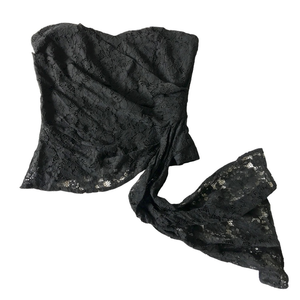 Anthropologie Mare Mare Lace Tube Top Black Medium NWT